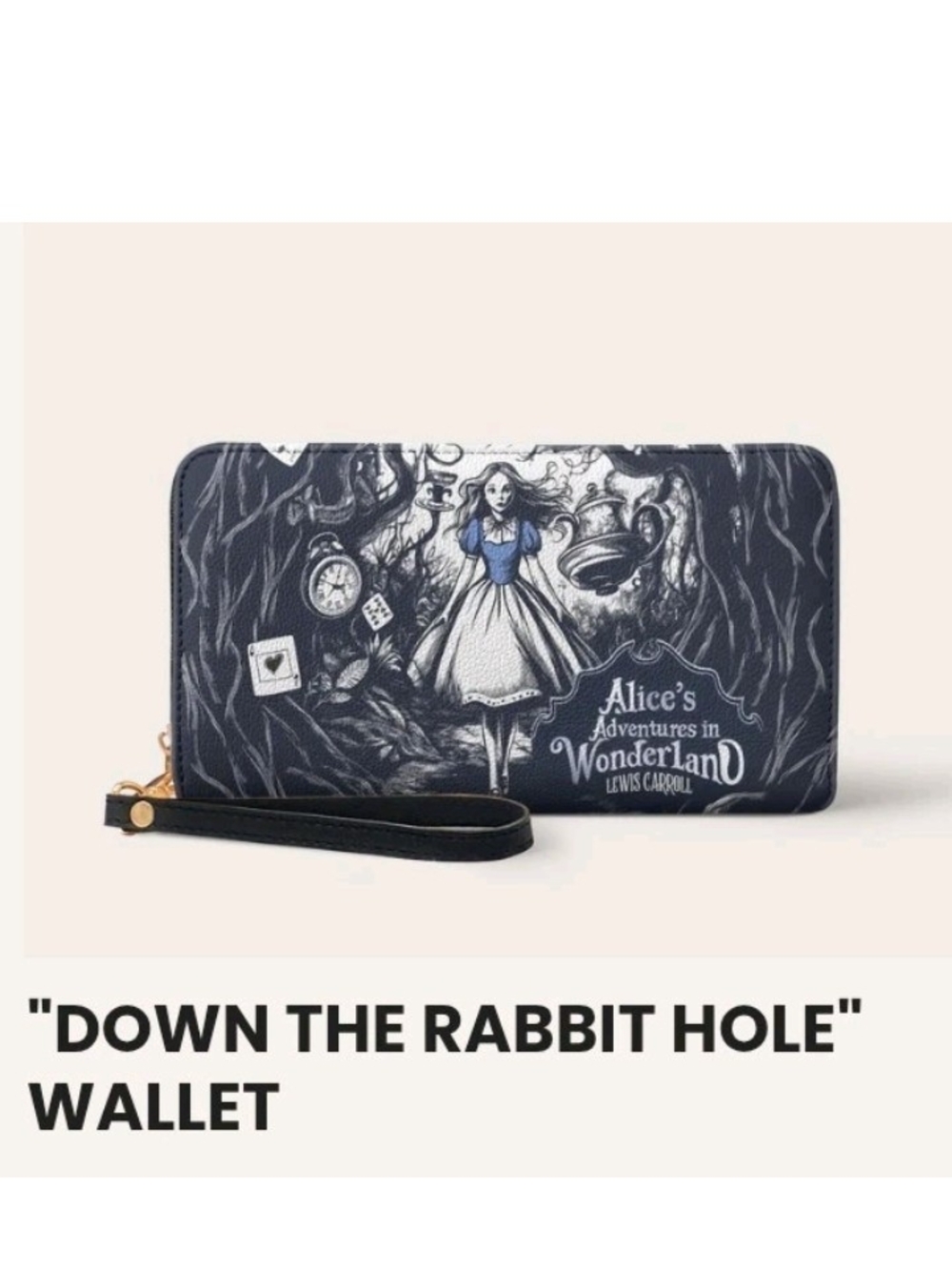 NEW Lettoria Alice in Wonderland Wristlet Wallet (Vegan Leather)